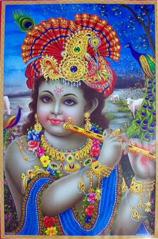 Lord Krishna   Hindu God Poster   21x31 (#8101)  