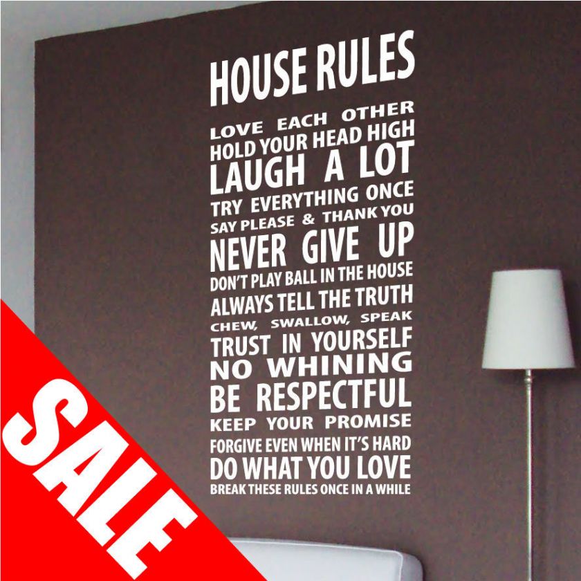 Large Family Love House Wall Quotes / Wall Stickers/ Wall Decals 