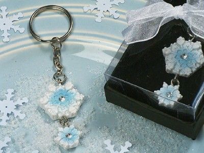 50 Winter Wonderland Snowflake Keychain Wedding Favors 609728815110 