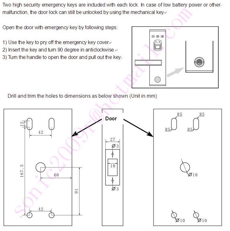 Security Digital Fingerprint Access Control Door Lock  