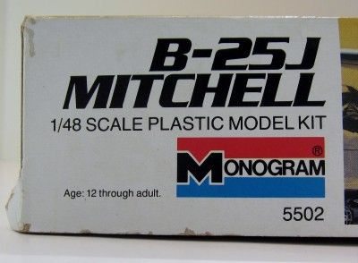 Model Kit Monogram B 25J Mitchell 1981 NIB 5502 148  
