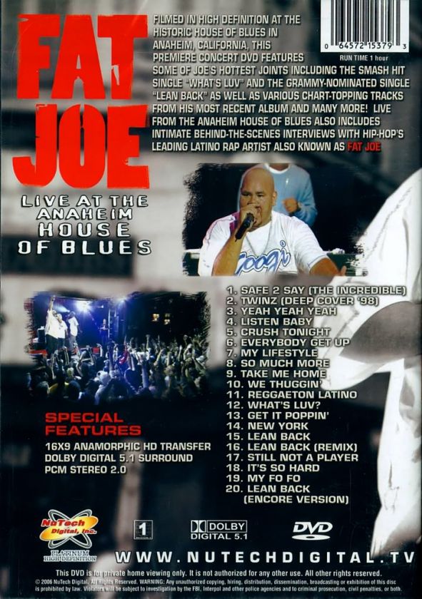 Fat Joe   Live at the Anaheim House of Blues (DVD, 2006) 064572153793 