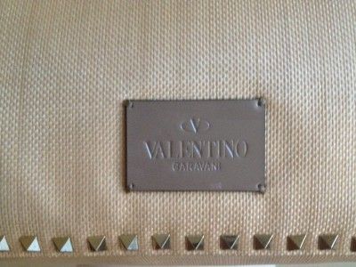 1845 Valentino Rockstud Natural Straw Raffia Tote Bag  