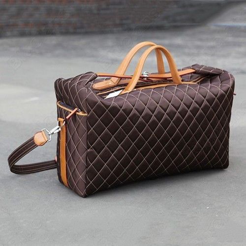 Mens Quilted Travel Weekend Gym Bag Laptop Briefcase Satchel 2 colors 