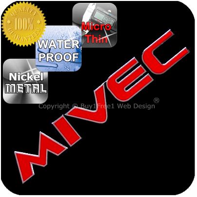 MIVEC Chrome Red Nickel Metal Decal Sticker Graphic Badge Door Step 