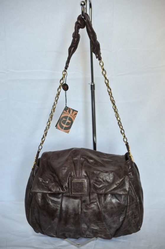   /Burgundy Lamb Leather Pleated RENA Flap Bag Chain Strap Handbag NEW