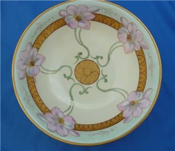 Antique White Art Co. Chicage Bowl Limoges Floral Handpainted Artist 