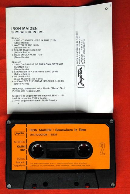 IRON MAIDEN SOMEWHERE IN TIME 1986 UNIQUE EXYU CASSETTE  