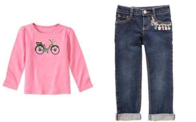 NWT Gymboree SMART GIRLS RULE Bicycle Top & Charm Jeans  