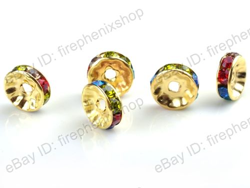   Basketball wives Earring Crystal Rhinestone Rondelle Spacer Beads 10mm