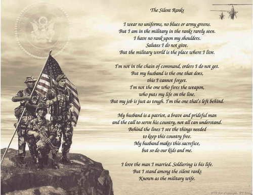 The Silent Ranks Military Wife Poem Print  