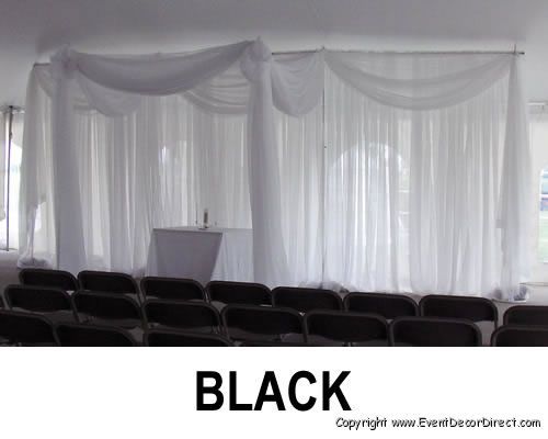   Voile for Draping Wedding Backdrop, Party Drape Decor  BLACK  