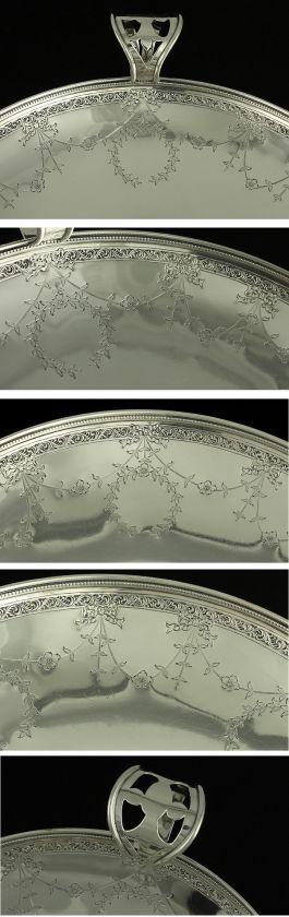 BARBOUR HAND CHASED STERLING SILVER PEDESTAL DISH  