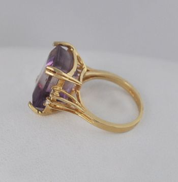 Vintage Ametrine 14k Gold Diamond Ring  