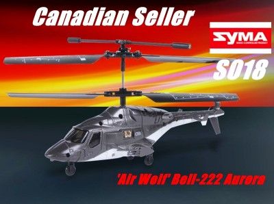 SYMA S018 Air Wolf Bell 222 Aurora 3D RTF RC Helicopter  Canadian 