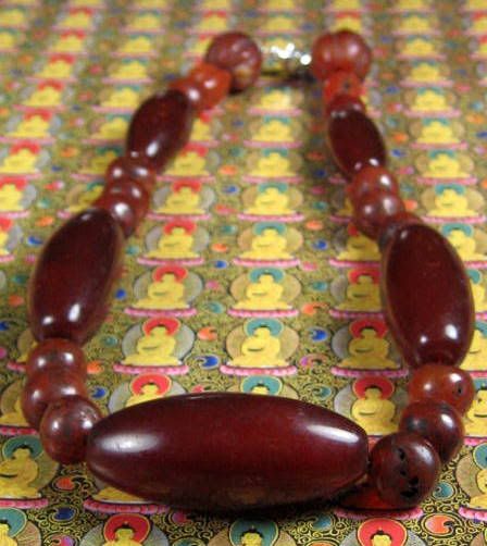 Old Tibetan RED Carnelian Spiritual Bead necklace  