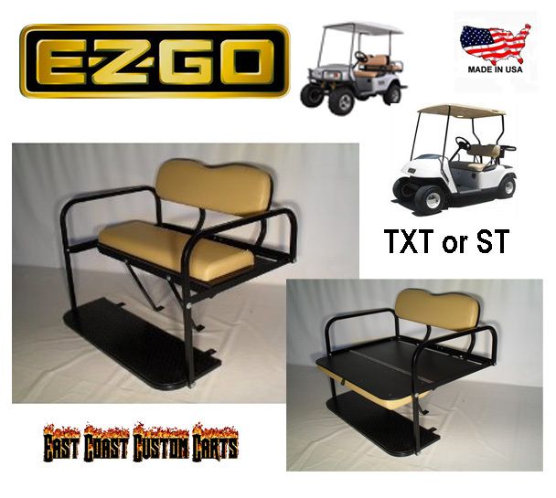EZGO Golf Cart Rear Flip Down Seat Kit TAN (FAST )  