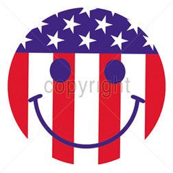 Happy Face T Shirt Smiley Face American Flag Tee Funny Tank Top  