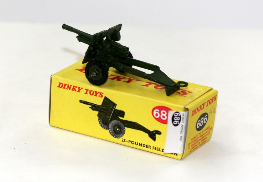 MILITARY DINKY TOYS 686 25 PDR FIELD GUN PLASTIC WHEELS MIB  