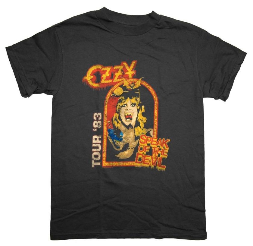 Ozzy Osbourne Tour 83 Speak Of The Devil Rock Band Adult T Shirt Tee 