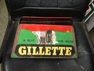 Old Gillette Tire Rack Display Service Station Gas Motor Oils Grafik w 